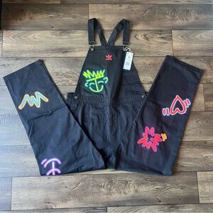 Adidas Unisex Love Unites Pride Overalls Black Size Medium NEW